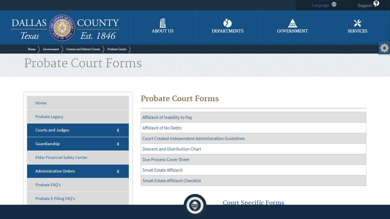 Probate Court | Court Forms - Dallas County